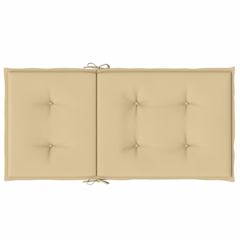 vidaXL Coussins de chaise à dossier bas lot de 4 beige mélangé tissu