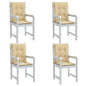 vidaXL Coussins de chaise à dossier bas lot de 4 beige mélangé tissu