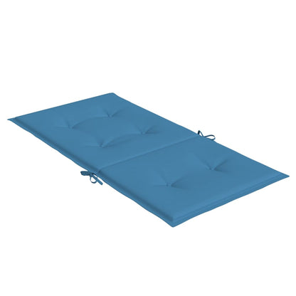 vidaXL Coussins de chaise à dossier bas lot de 2 bleu mélangé tissu