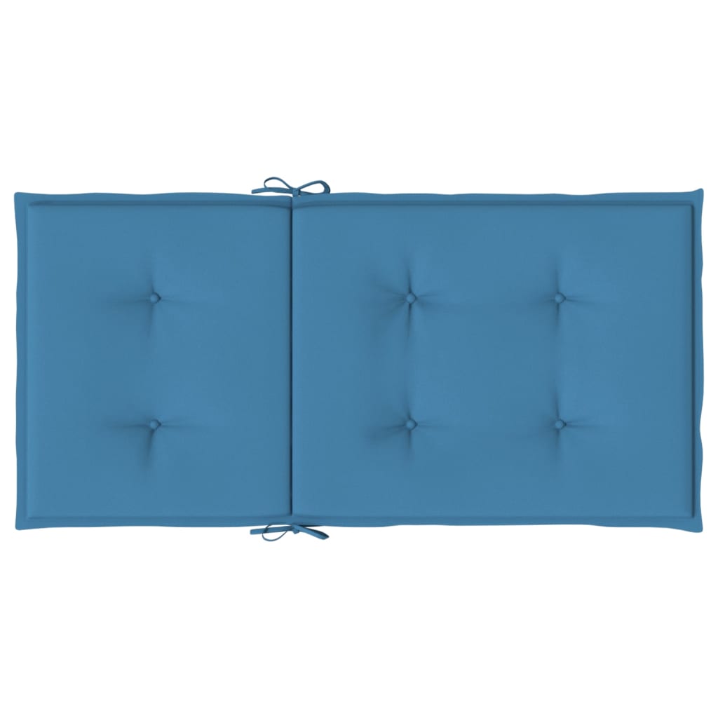 vidaXL Coussins de chaise à dossier bas lot de 6 bleu mélangé tissu
