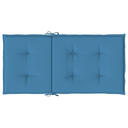 vidaXL Coussins de chaise à dossier bas lot de 6 bleu mélangé tissu