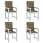 vidaXL Coussins de chaise à dossier bas lot de 4 taupe mélangé tissu