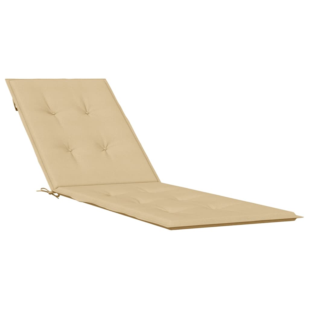 vidaXL Coussin de chaise longue beige mélangé (75+105)x50x3 cm tissu