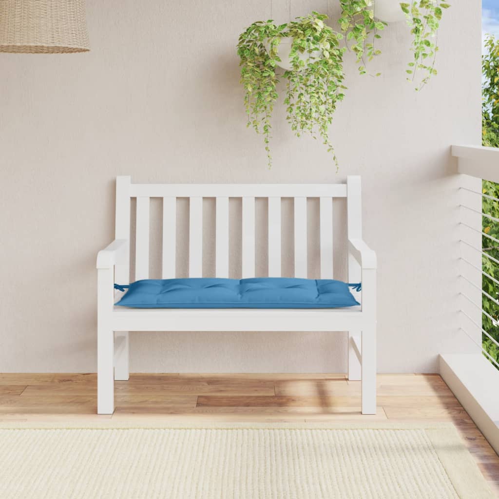 vidaXL Coussin de banc de jardin bleu mélangé 100x50x7 cm tissu