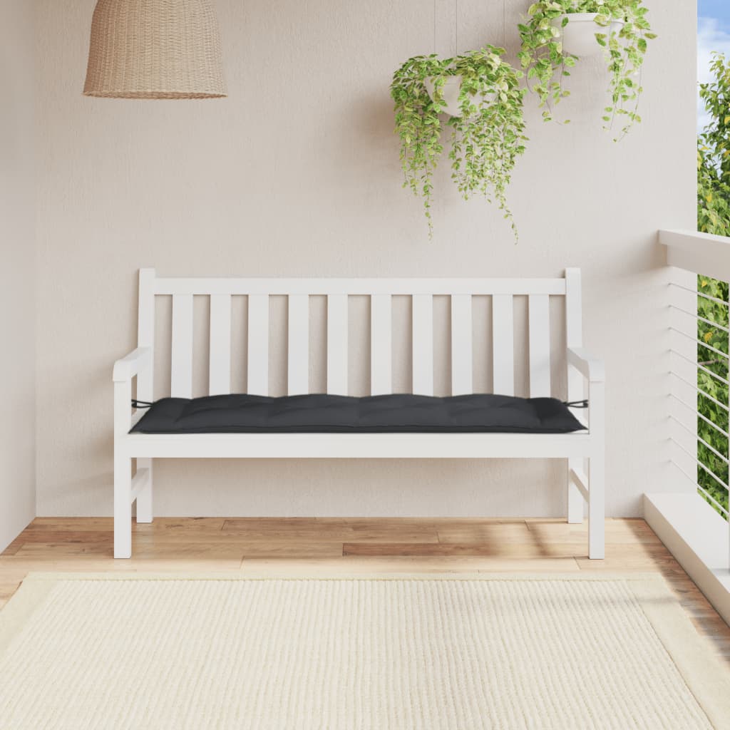 vidaXL Coussin de banc de jardin anthracite mélangé 150x50x7 cm tissu