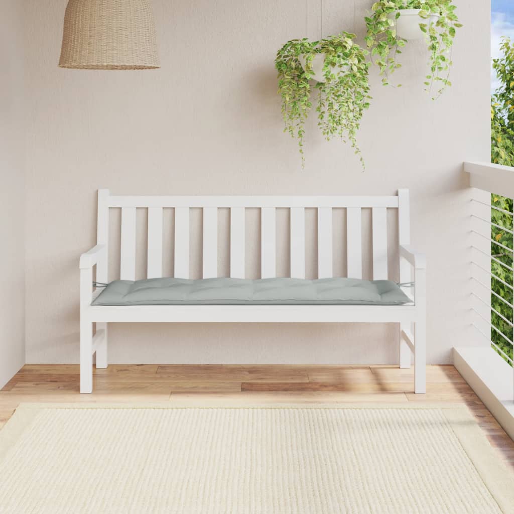 vidaXL Coussin de banc de jardin gris clair mélangé 150x50x7 cm tissu
