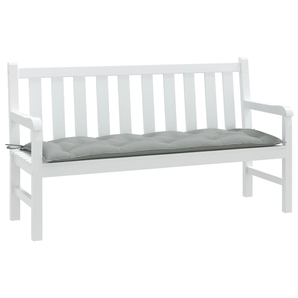 vidaXL Coussin de banc de jardin gris clair mélangé 150x50x7 cm tissu