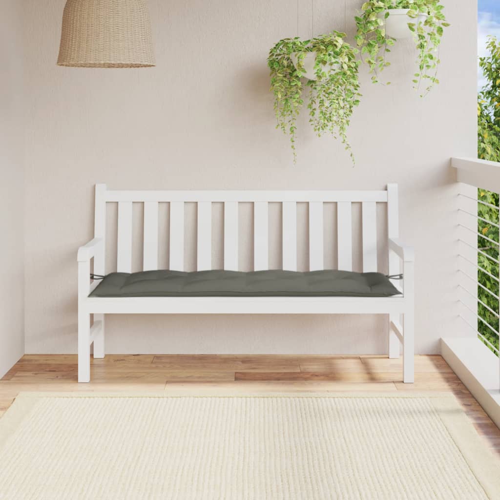 vidaXL Coussin de banc de jardin gris foncé mélangé 150x50x7 cm tissu