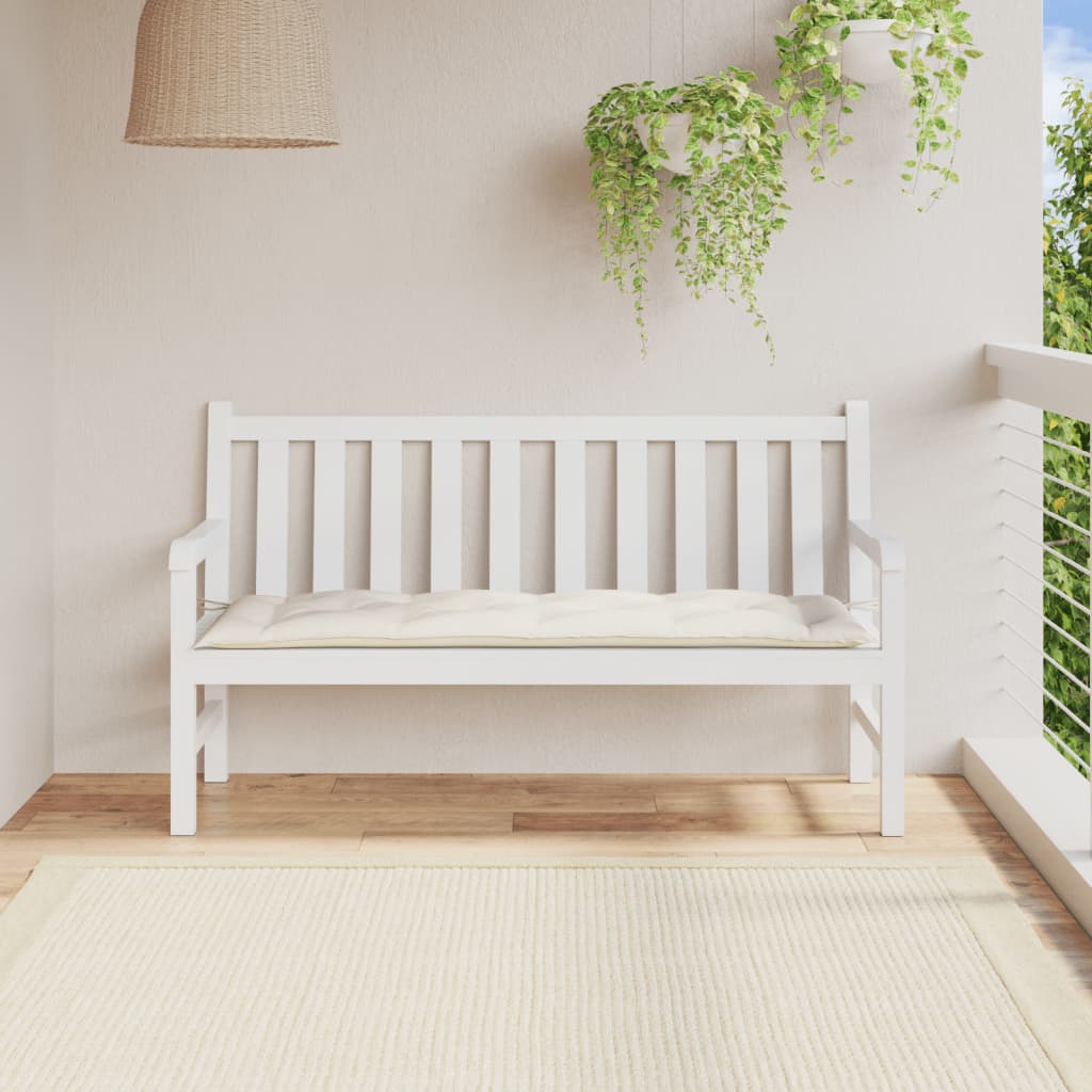 vidaXL Coussin de banc de jardin crème mélangé 150x50x7 cm tissu