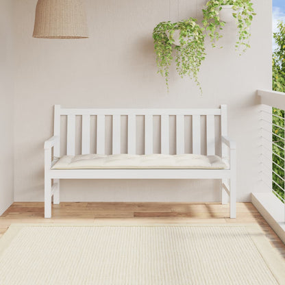 vidaXL Coussin de banc de jardin crème mélangé 150x50x7 cm tissu