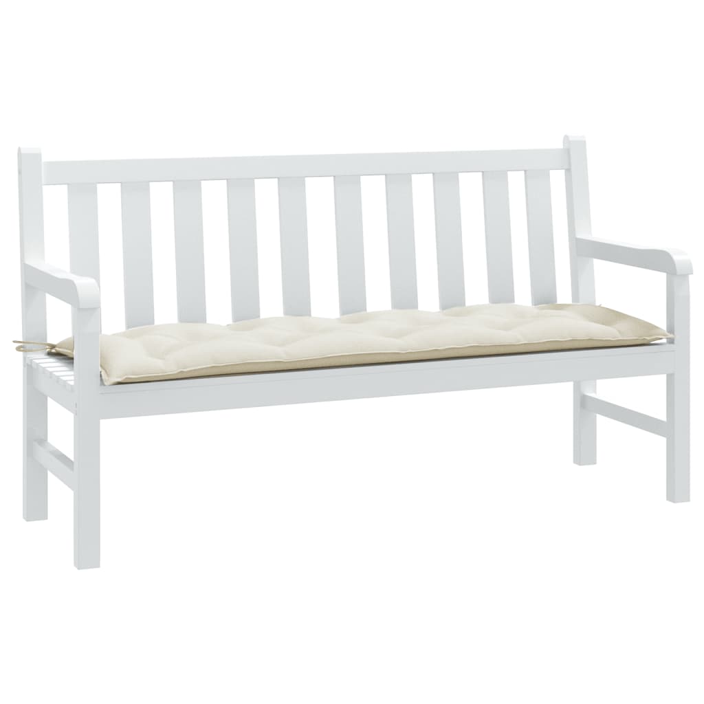 vidaXL Coussin de banc de jardin crème mélangé 150x50x7 cm tissu