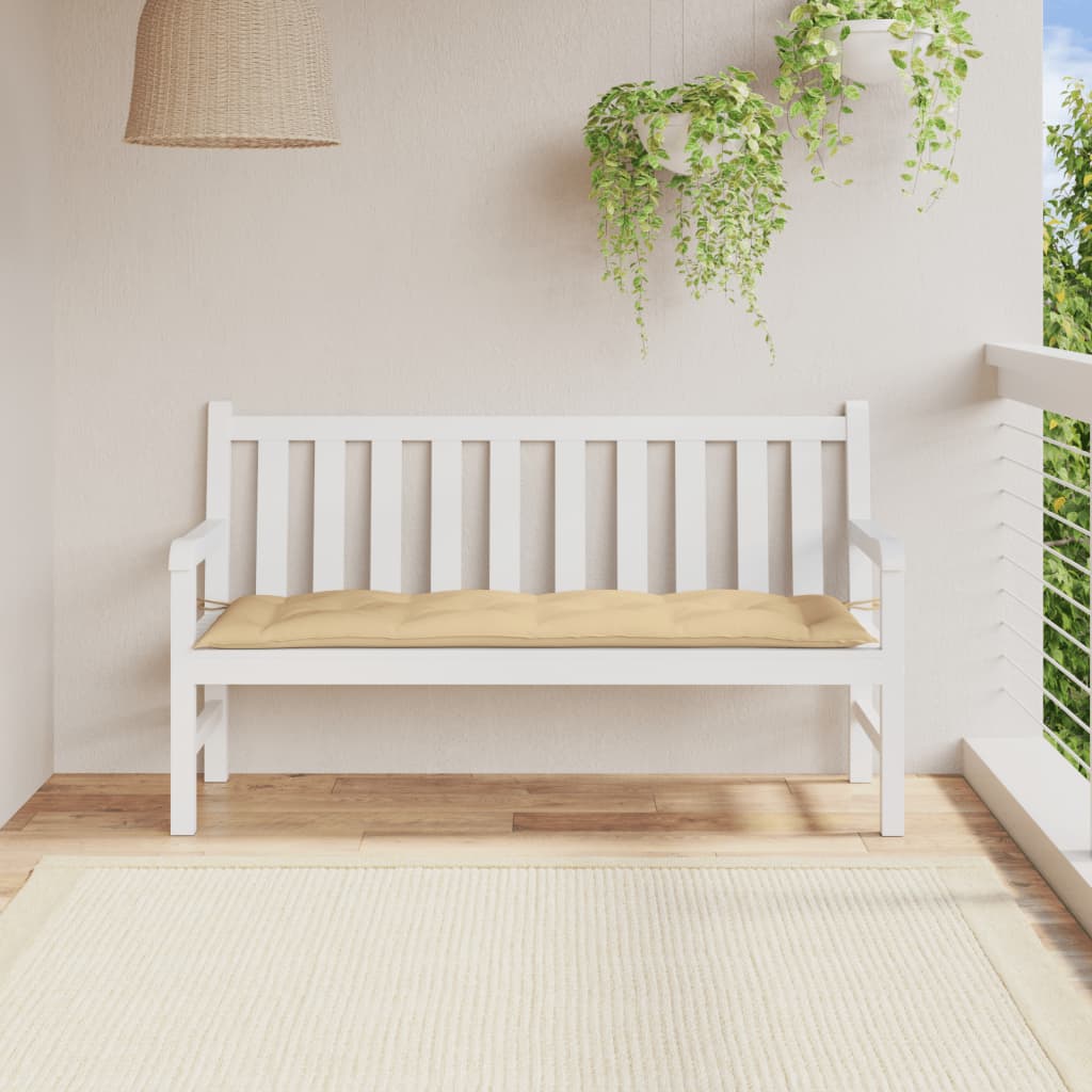 vidaXL Coussin de banc de jardin beige mélangé 150x50x7 cm tissu