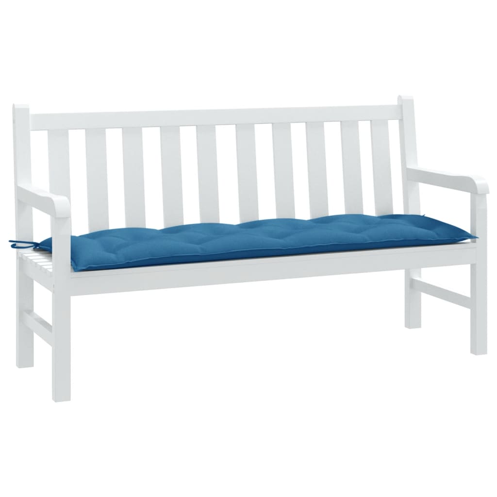 vidaXL Coussin de banc de jardin bleu mélangé 150x50x7 cm tissu