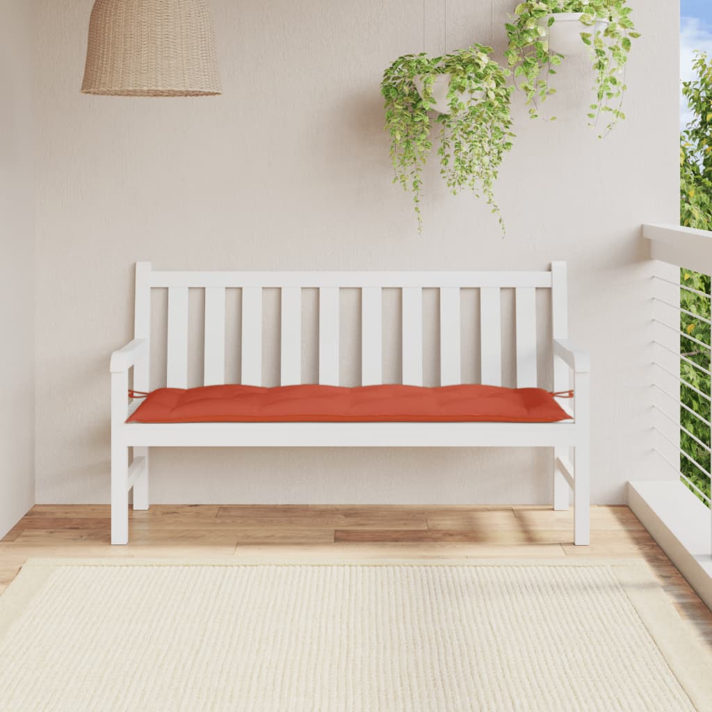 vidaXL Coussin de banc de jardin rouge mélangé 150x50x7 cm tissu