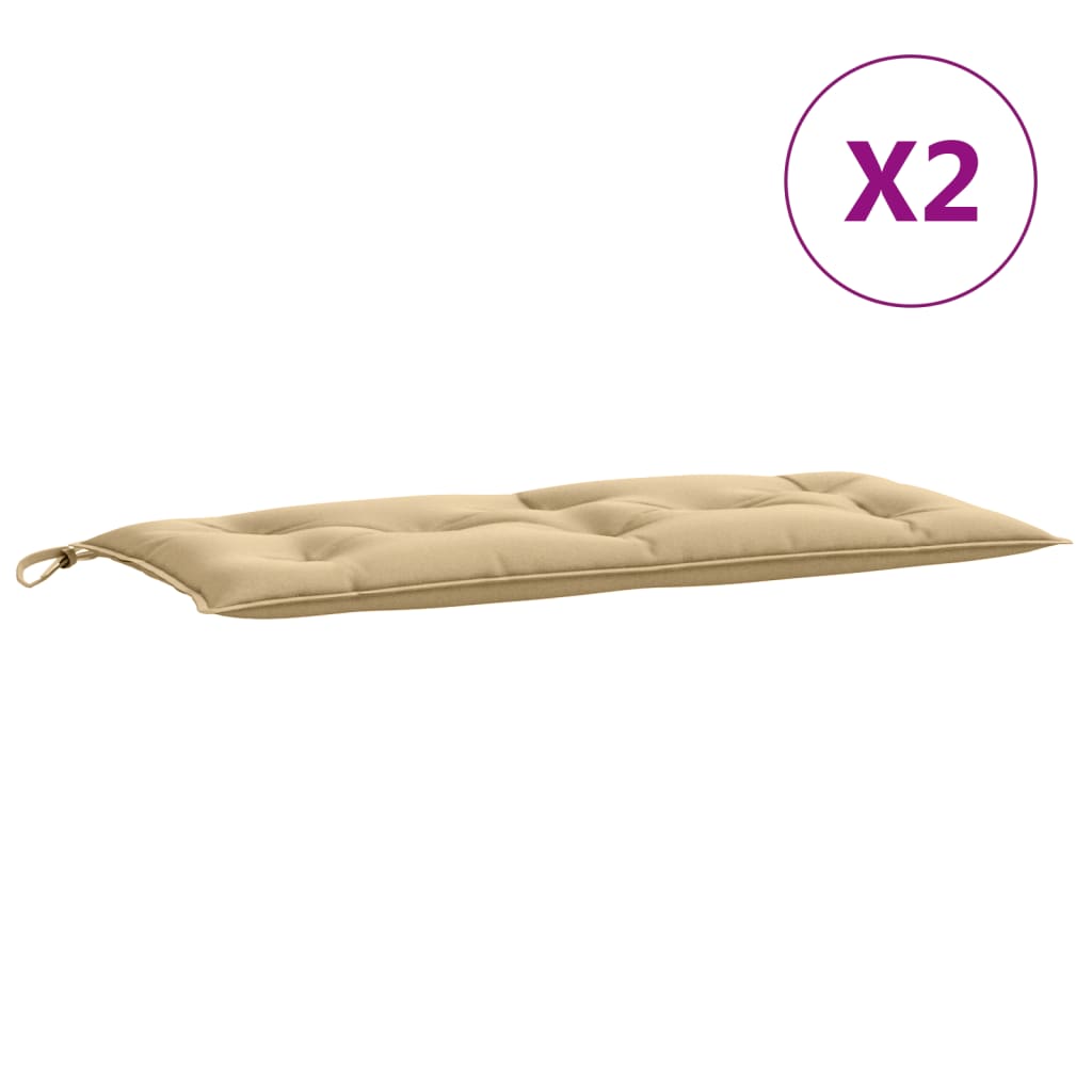 vidaXL Coussins de banc de jardin lot de 2 beige mélangé tissu