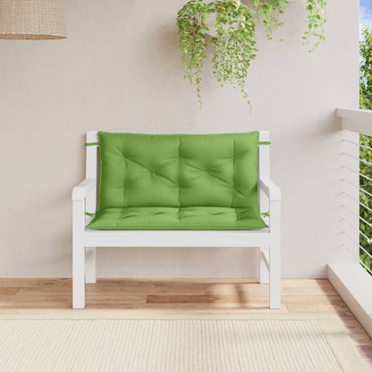 vidaXL Coussins de banc de jardin lot de 2 vert mélangé tissu