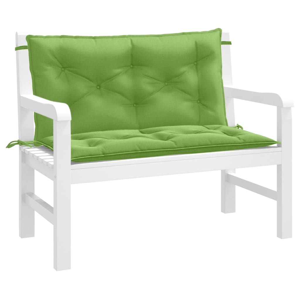 vidaXL Coussins de banc de jardin lot de 2 vert mélangé tissu