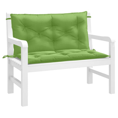 vidaXL Coussins de banc de jardin lot de 2 vert mélangé tissu