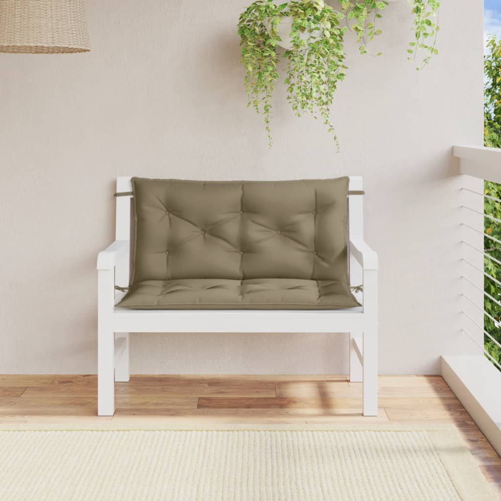 vidaXL Coussins de banc de jardin lot de 2 taupe mélangé tissu