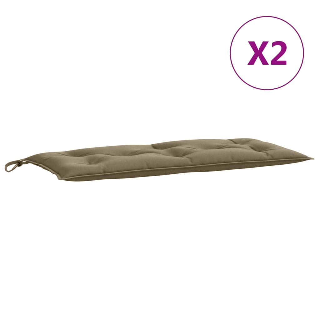 vidaXL Coussins de banc de jardin lot de 2 taupe mélangé tissu