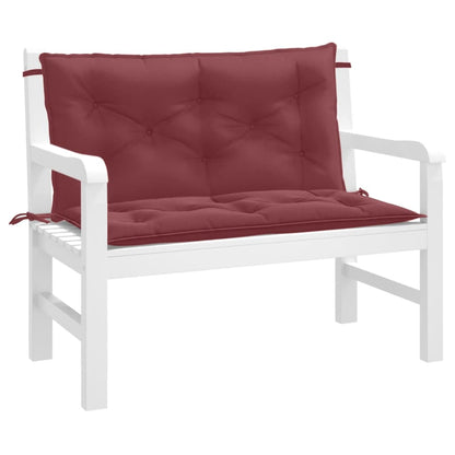 vidaXL Coussins de banc de jardin lot de 2 rouge bordeaux mélangé