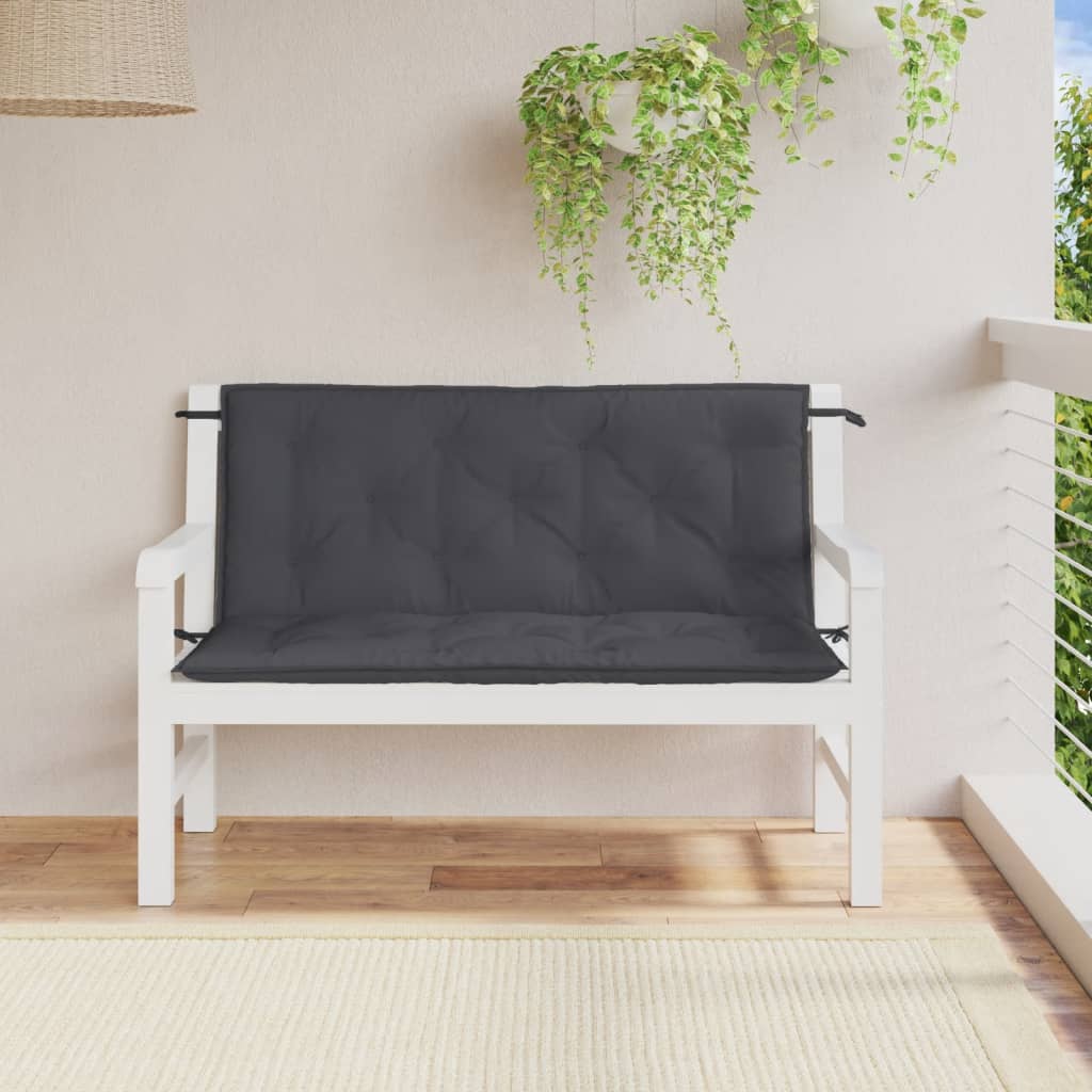 vidaXL Coussins de banc de jardin lot de 2 anthracite mélangé tissu
