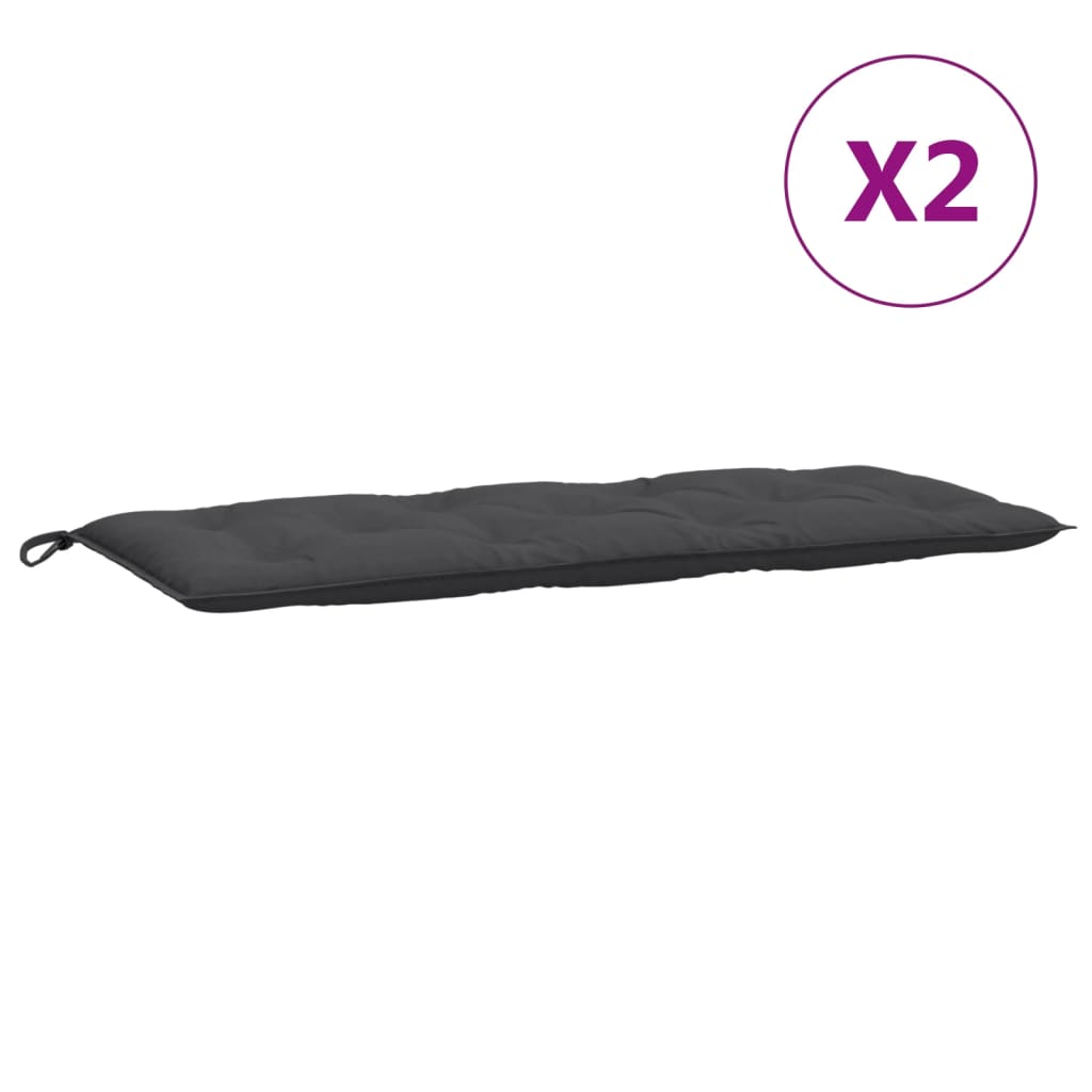 vidaXL Coussins de banc de jardin lot de 2 anthracite mélangé tissu
