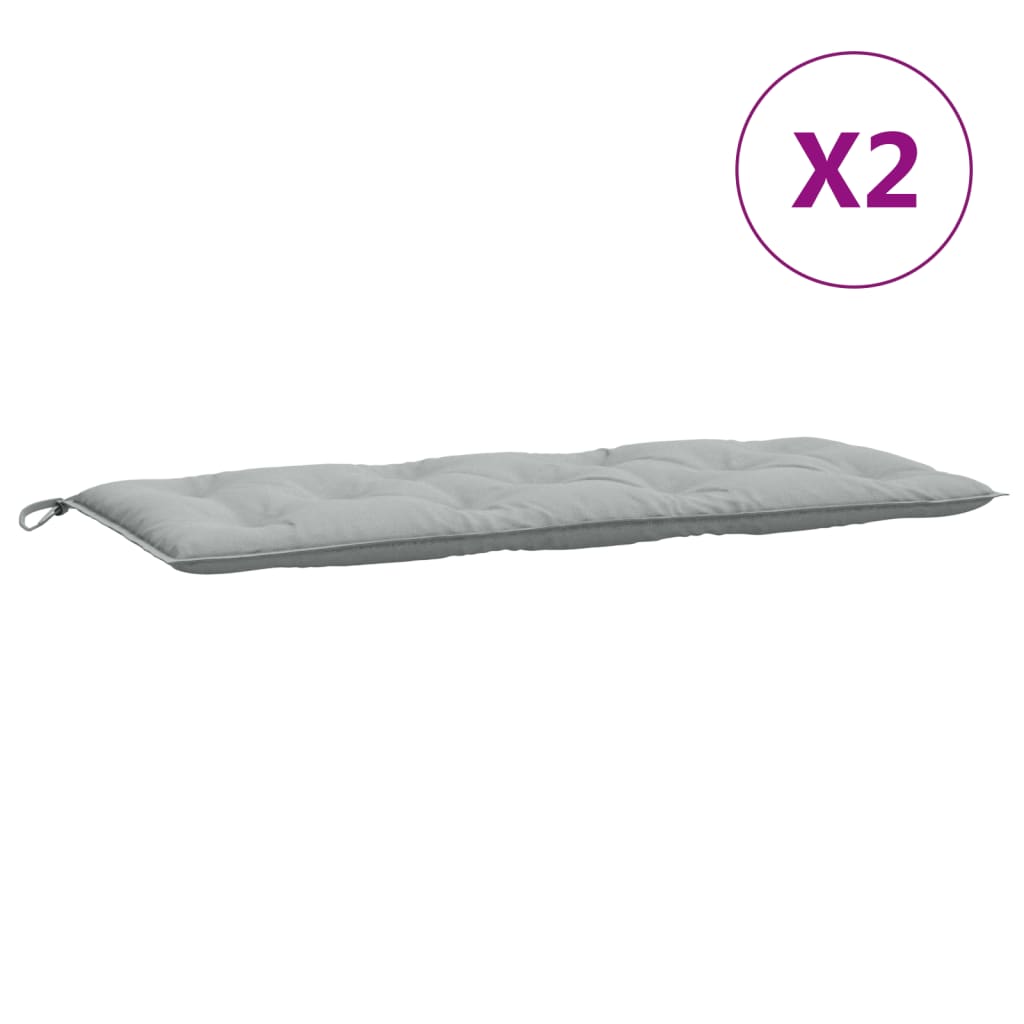 vidaXL Coussins de banc de jardin lot de 2 gris clair mélangé tissu