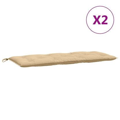 vidaXL Coussins de banc de jardin lot de 2 beige mélangé tissu