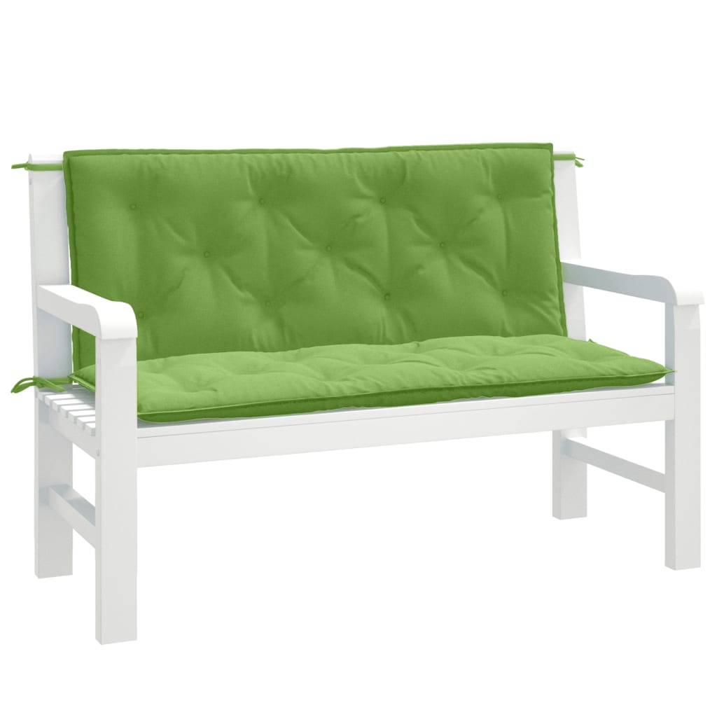 vidaXL Coussins de banc de jardin lot de 2 vert mélangé tissu