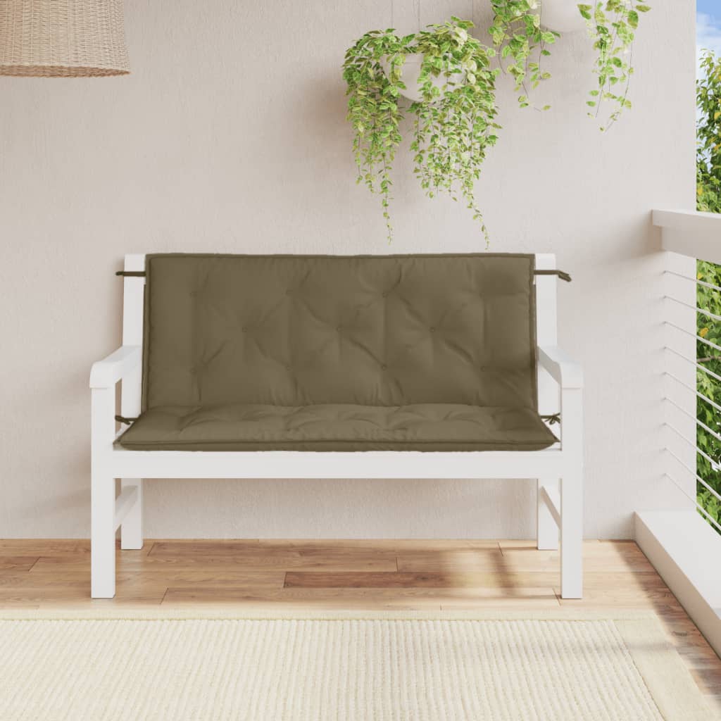 vidaXL Coussins de banc de jardin lot de 2 taupe mélangé tissu