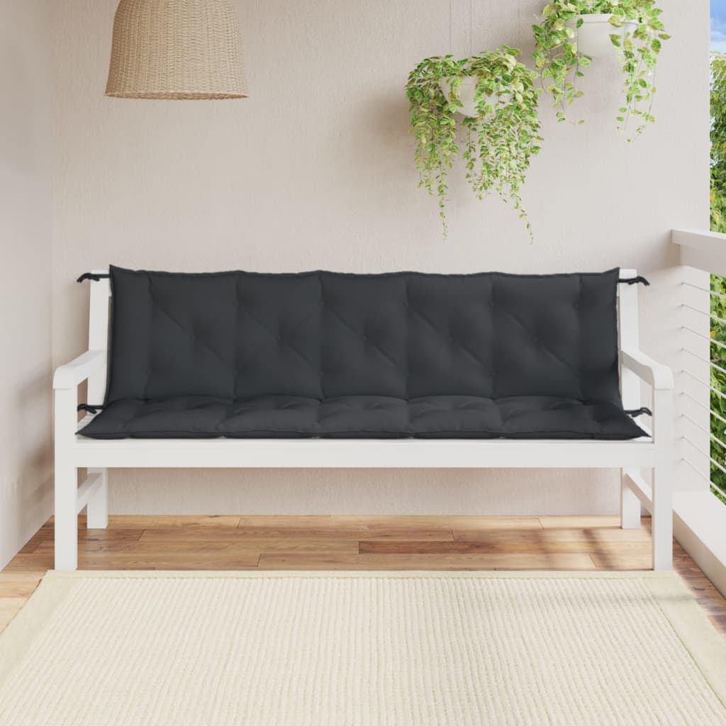 vidaXL Coussins de banc de jardin lot de 2 anthracite mélangé tissu