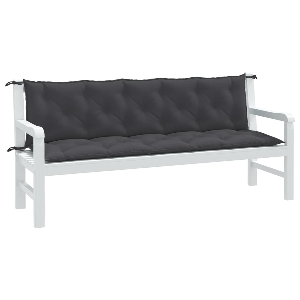 vidaXL Coussins de banc de jardin lot de 2 anthracite mélangé tissu