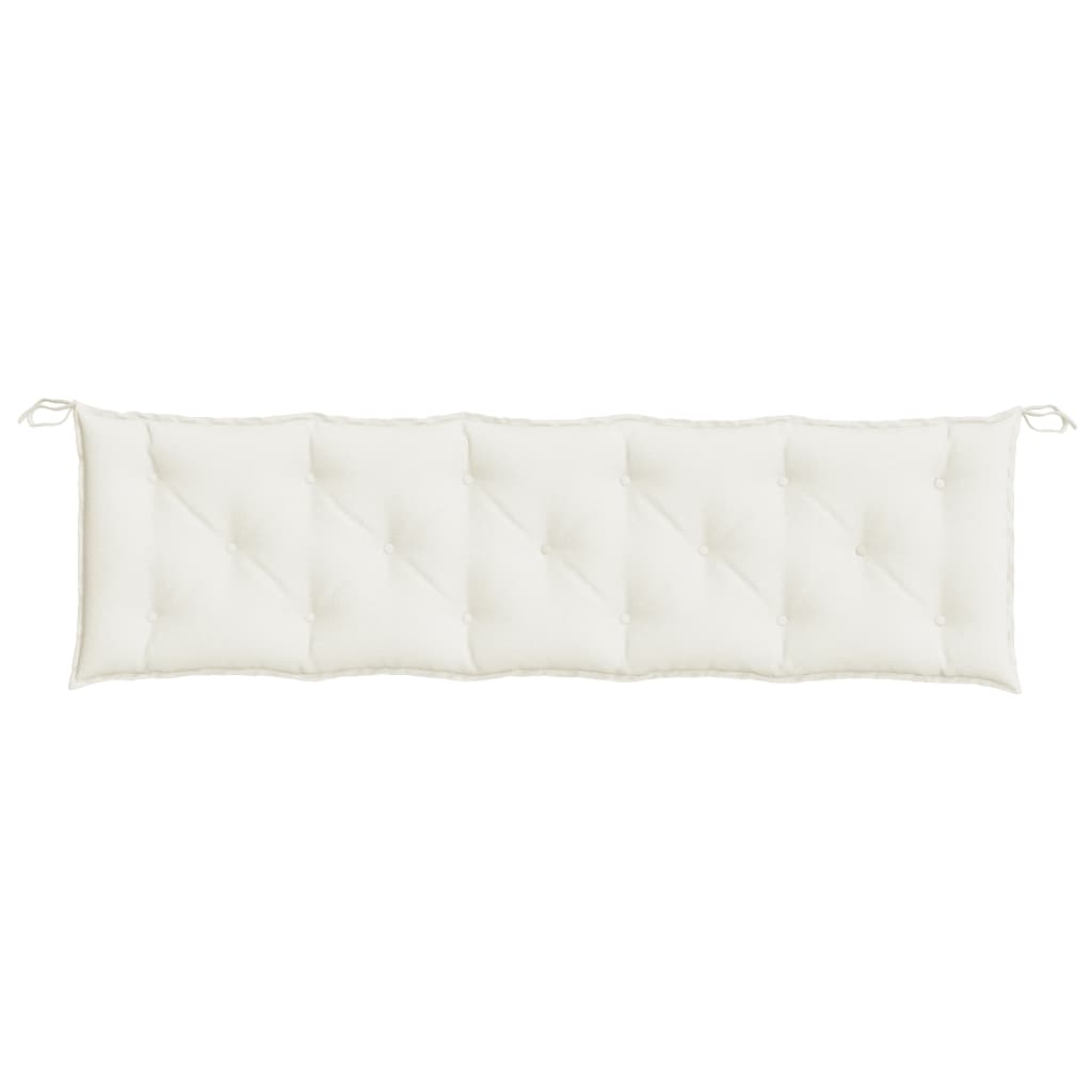 vidaXL Coussins de banc de jardin lot de 2 crème mélangé tissu