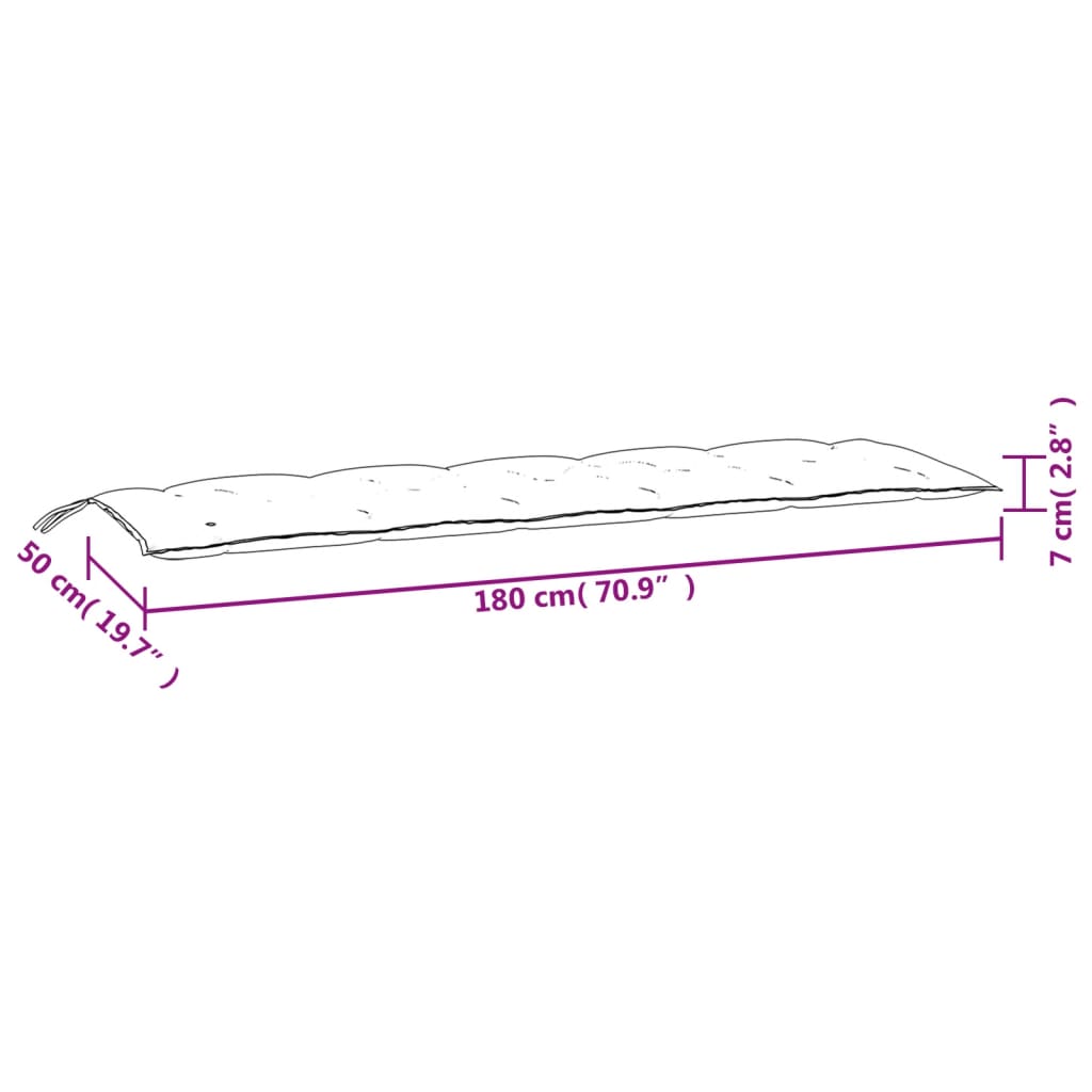 vidaXL Coussins de banc de jardin lot de 2 crème mélangé tissu
