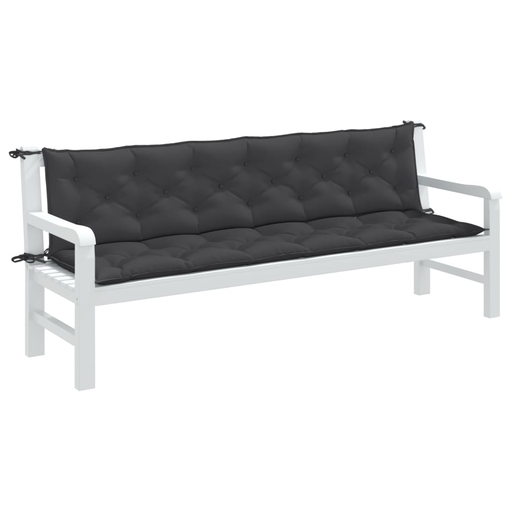 vidaXL Coussins de banc de jardin lot de 2 anthracite mélangé tissu