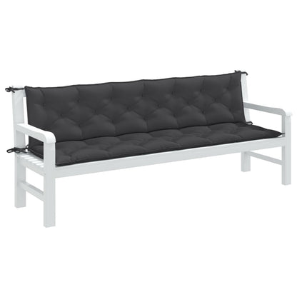 vidaXL Coussins de banc de jardin lot de 2 anthracite mélangé tissu