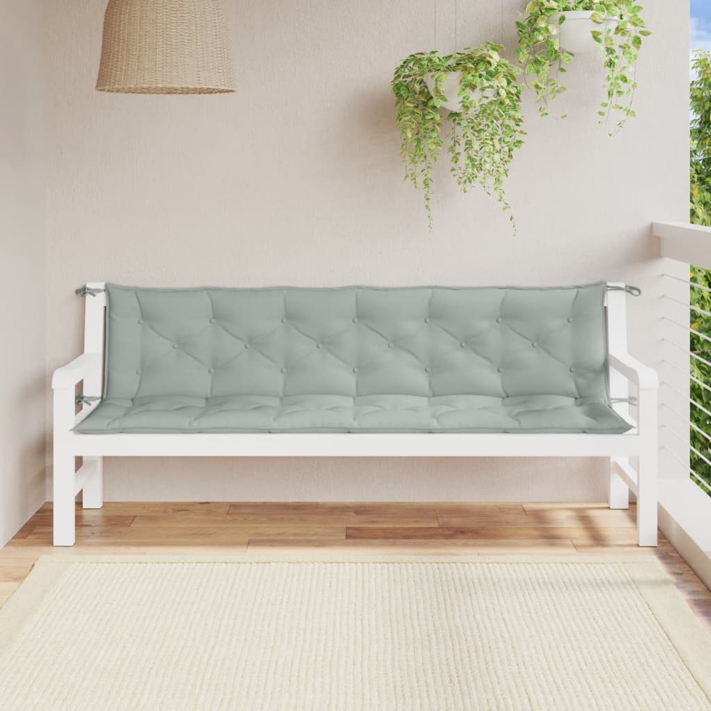 vidaXL Coussins de banc de jardin lot de 2 gris clair mélangé tissu