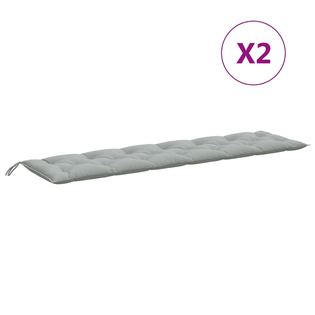 vidaXL Coussins de banc de jardin lot de 2 gris clair mélangé tissu