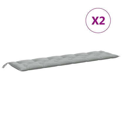 vidaXL Coussins de banc de jardin lot de 2 gris clair mélangé tissu