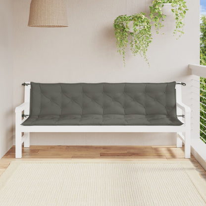 vidaXL Coussins de banc de jardin lot de 2 gris foncé mélangé tissu