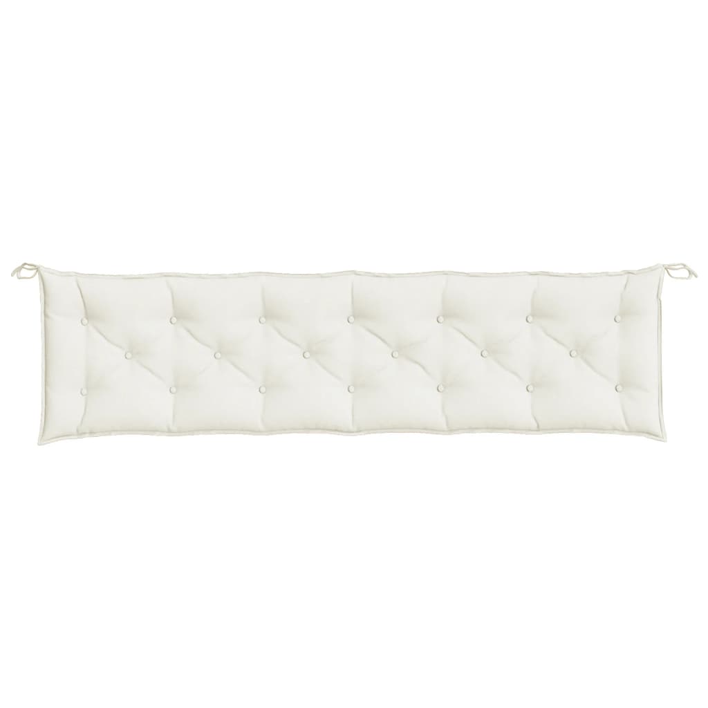 vidaXL Coussins de banc de jardin lot de 2 crème mélangé tissu