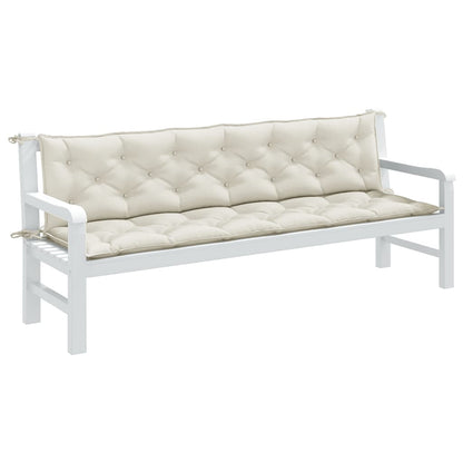 vidaXL Coussins de banc de jardin lot de 2 crème mélangé tissu