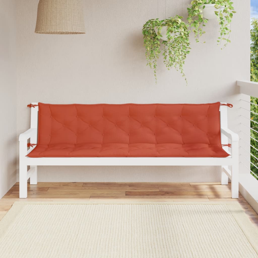 vidaXL Coussins de banc de jardin lot de 2 rouge mélangé tissu
