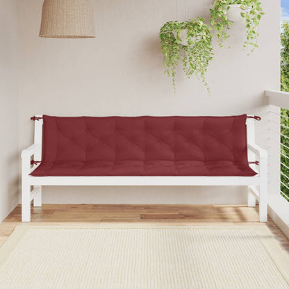 vidaXL Coussins de banc de jardin lot de 2 rouge bordeaux mélangé