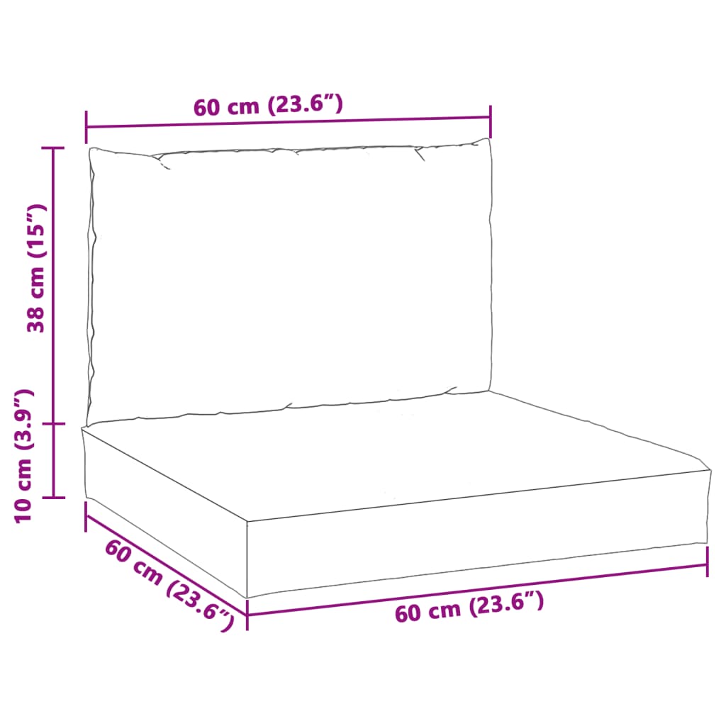 vidaXL Coussins de palette lot de 2 anthracite mélangé tissu