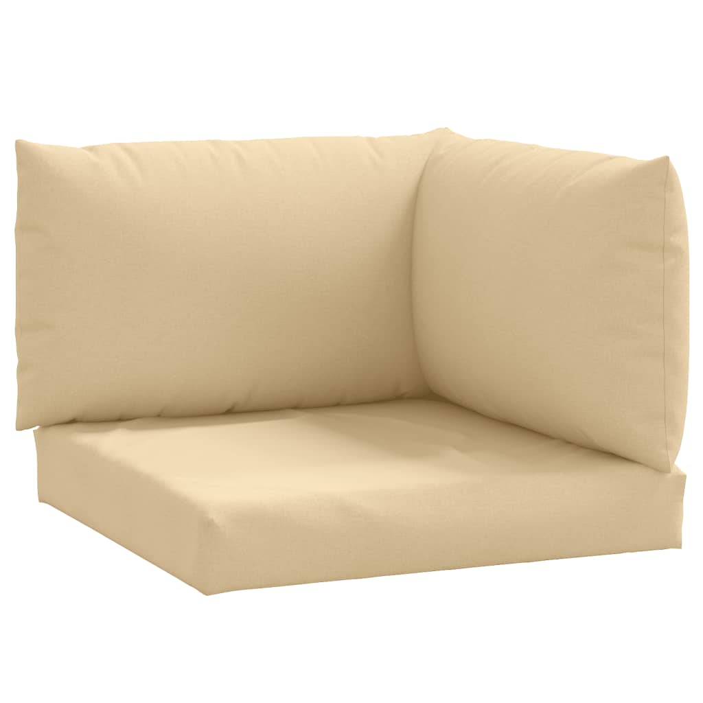 vidaXL Coussins de palette lot de 3 beige mélangé tissu