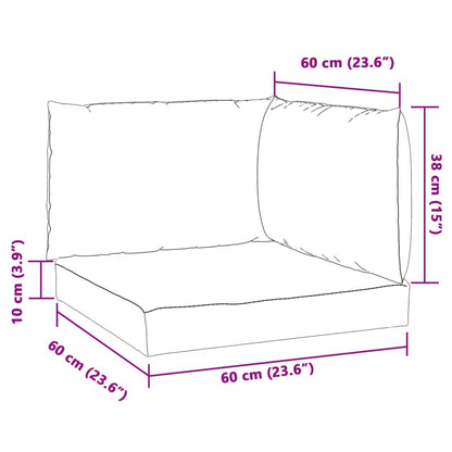 vidaXL Coussins de palette lot de 3 beige mélangé tissu