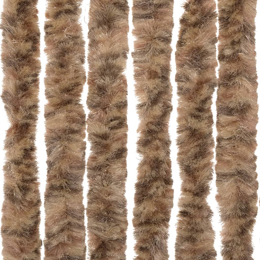 vidaXL Rideau anti-mouches beige et marron foncé 56x185 cm chenille