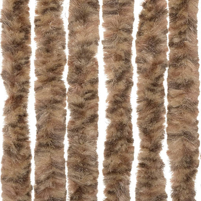 vidaXL Rideau anti-mouches beige et marron foncé 56x185 cm chenille
